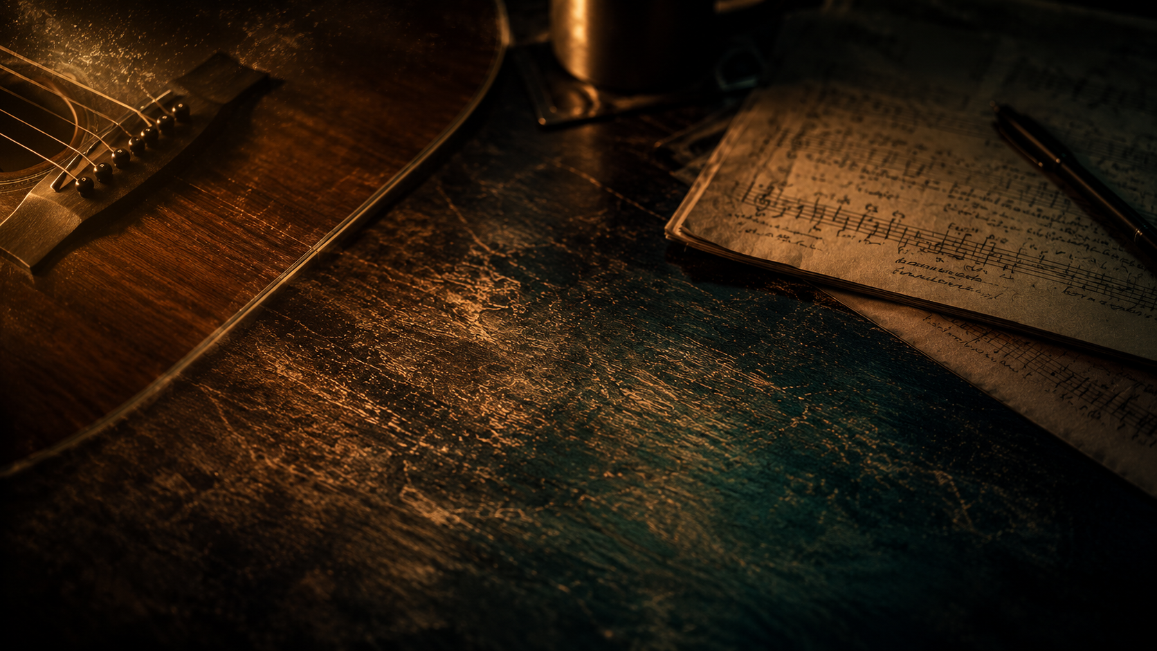 Guitar texture and music notes